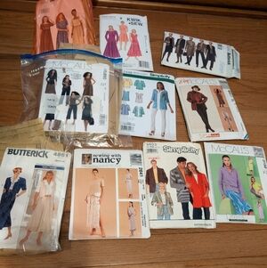 Vintage Sewing Pattern Lot Simplicity McCalls Butterick - 10 Patterns- Plus Size